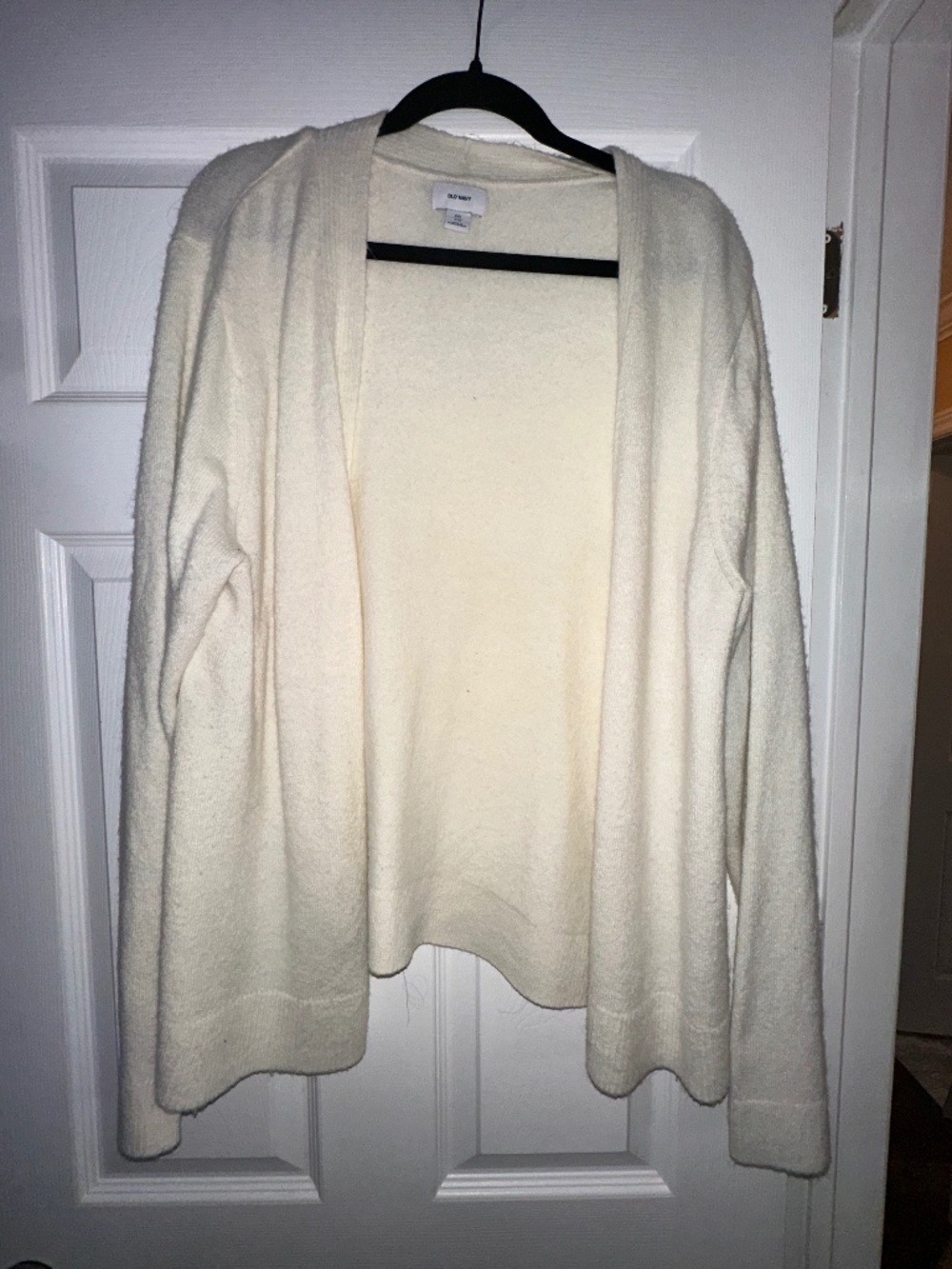 Cream Fuzzy Open Front Cardigan Sweater XXL by Old Navy - Style Basics